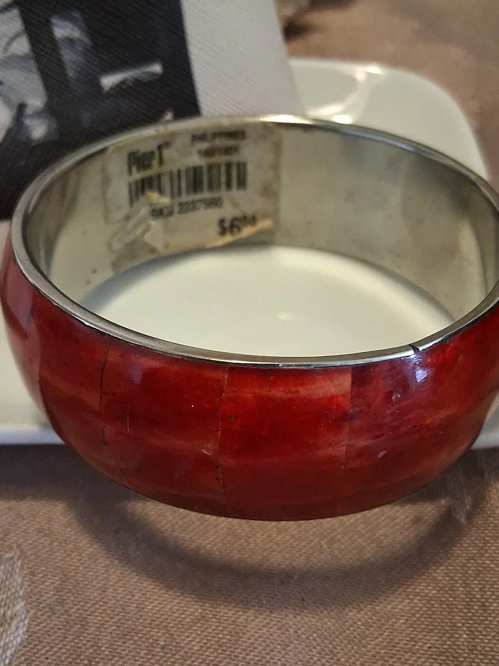Pier One Red Resin Bangle